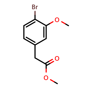 Chemical structure of methyl 2-(4-bromo-3-methoxyphenyl)acetate , CAS 203805-73-6, AChemBlock X208157