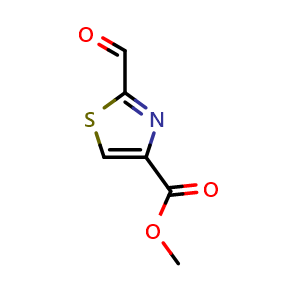 Chemical structure of methyl 2-formylthiazole-4-carboxylate , CAS 921927-88-0, AChemBlock X208199