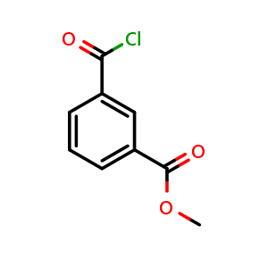 Chemical structure of methyl 3-(Chlorocarbonyl)benzoate , CAS 3441-03-0, AChemBlock X208215