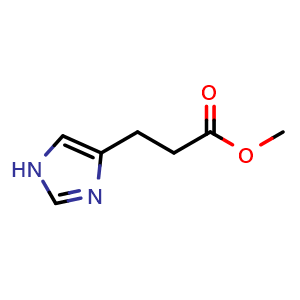 Chemical structure of methyl 3-(Imidazol-4-Yl) Propionate , CAS 31434-93-2, AChemBlock X208217