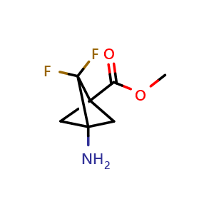 Chemical structure of methyl 3-amino-2,2-difluoro-bicyclo[1.1.1]pentane-1-carboxylate , CAS 2580187-23-9, AChemBlock X208224