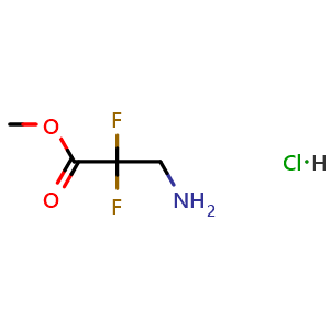 Chemical structure of methyl 3-amino-2,2-difluoropropanoate hydrochloride , CAS 428452-50-0, AChemBlock X208225