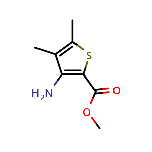 Chemical structure of methyl 3-amino-4,5-dimethylthiophene-2-carboxylate , CAS 98593-57-8, AChemBlock X208227