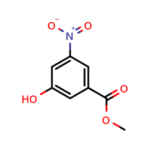Chemical structure of methyl 3-Hydroxy-5-nitrobenzoate , CAS 55076-32-9, AChemBlock X208243