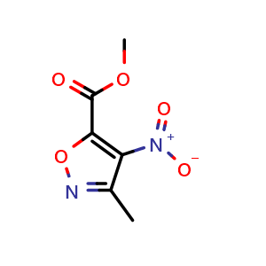 Chemical structure of methyl 3-methyl-4-nitroisoxazole-5-carboxylate , CAS 344303-87-3, AChemBlock X208245