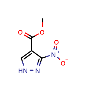 Chemical structure of methyl 3-nitro-1H-pyrazole-4-carboxylate , CAS 1798715-16-8, AChemBlock X208248