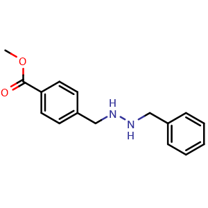 Chemical structure of methyl 4-((2-benzylhydrazineyl)methyl)benzoate , CAS 1392879-15-0, AChemBlock X208251