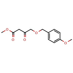 Chemical structure of Methyl 4-((4-methoxybenzyl)oxy)-3-oxobutanoate , CAS 921209-92-9, AChemBlock X208252