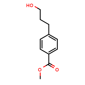 Chemical structure of methyl 4-(3-hydroxypropyl)benzoate , CAS 15403-22-2, AChemBlock X208253