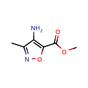 Chemical structure of methyl 4-Amino-3-methylisoxazole-5-Carboxylate , CAS 83988-30-1, AChemBlock X208268