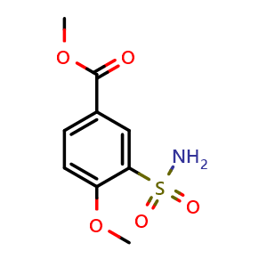 Chemical structure of methyl 4-methoxy-3-sulfamoylbenzoate , CAS 38499-95-5, AChemBlock X208290