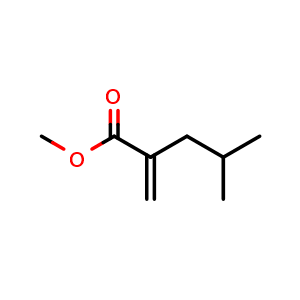 Chemical structure of methyl 4-methyl-2-methylidenepentanoate , CAS 3070-69-7, AChemBlock X208291