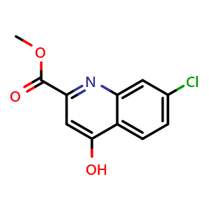 Chemical structure of methyl 7-chloro-4-hydroxyquinoline-2-carboxylate , CAS 5347-19-3, AChemBlock X208331