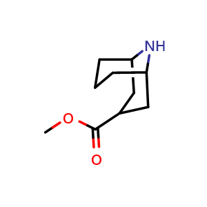 Chemical structure of methyl 9-azabicyclo[3.3.1]nonane-3-carboxylate , CAS 1427498-42-7, AChemBlock X208338