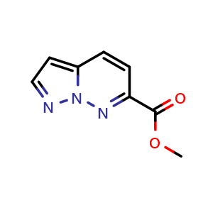 Chemical structure of methyl pyrazolo[1,5-b]pyridazine-6-carboxylate , CAS 2920436-64-0, AChemBlock X208354