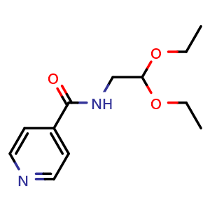 Chemical structure of N-(2,2-Diethoxyethyl)Isonicotinamide , CAS 91908-44-0, AChemBlock X208376