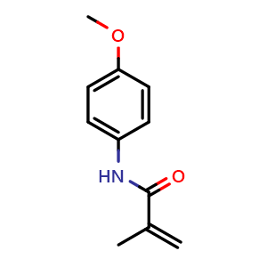 Chemical structure of N-(4-methoxy-Phenyl)-2-methyl-Acrylamide , CAS 7274-71-7, AChemBlock X208412