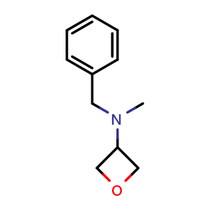 Chemical structure of N-benzyl-N-methyl-oxetan-3-amine , CAS 1104083-38-6, AChemBlock X208484