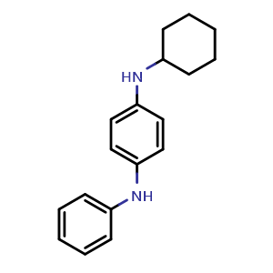 Chemical structure of N-Cyclohexyl-N'-phenyl-1,4-benzenediamine , CAS 101-87-1, AChemBlock X208491