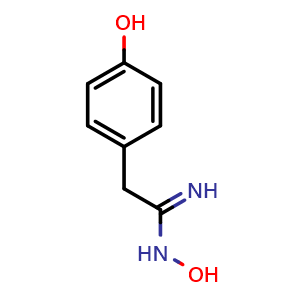 Chemical structure of N-Hydroxy-2-(4-Hydroxy-Phenyl)-Acetamidine , CAS 58484-76-7, AChemBlock X208505