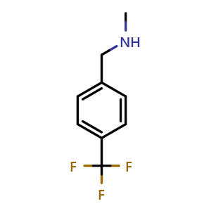 Chemical structure of N-methyl-1-[4-(trifluoromethyl)phenyl]methanamine , CAS 90390-11-7, AChemBlock X208515