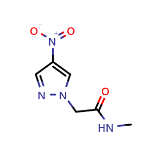Chemical structure of N-methyl-2-(4-Nitro-1H-Pyrazol-1-Yl)Acetamide , CAS 1339619-68-9, AChemBlock X208516