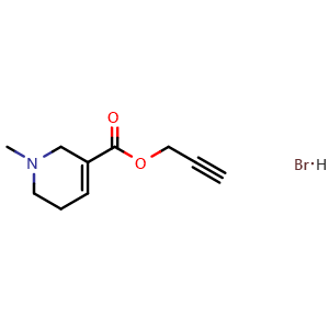 Chemical structure of prop-2-yn-1-yl 1-methyl-1,2,5,6-tetrahydropyridine-3-carboxylate hydrobromide , CAS 116511-28-5, AChemBlock X208582