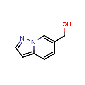 Chemical structure of pyrazolo[1,5-a]pyridin-6-ylmethanol , CAS 362661-88-9, AChemBlock X208596