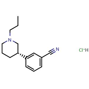 Chemical structure of S(-)-3-(1-Propyl-3-piperidinyl)benzonitrile hydrochloride , CAS 146798-33-6, AChemBlock X208621
