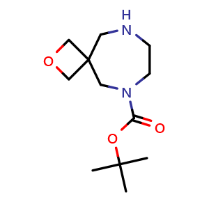 Chemical structure of tert-butyl 2-oxa-6,9-diazaspiro[3.6]decane-6-carboxylate , CAS 1314399-49-9, AChemBlock X208709