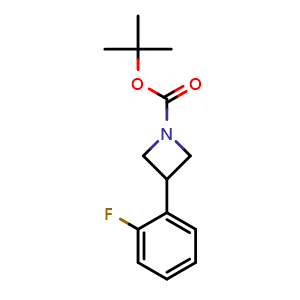 Chemical structure of tert-butyl 3-(2-fluorophenyl)azetidine-1-carboxylate , CAS 2098552-39-5, AChemBlock X208714