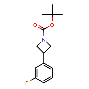 Chemical structure of tert-butyl 3-(3-fluorophenyl)azetidine-1-carboxylate , CAS 1412977-14-0, AChemBlock X208716