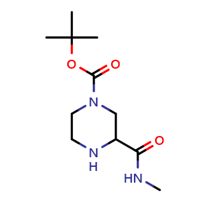 Chemical structure of tert-butyl 3-(methylcarbamoyl)piperazine-1-carboxylate , CAS 1361111-44-5, AChemBlock X208723