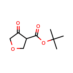 Chemical structure of tert-butyl 4-oxotetrahydrofuran-3-carboxylate , CAS 797038-32-5, AChemBlock X208750