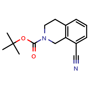 Chemical structure of tert-Butyl 8-cyano-3,4-dihydroisoquinoline-2(1H)-carboxylate , CAS 215789-36-9, AChemBlock X208767