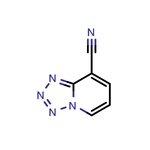 Chemical structure of tetrazolo[1,5-a]pyridine-8-carbonitrile , CAS 40306-97-6, AChemBlock X208818