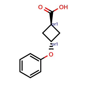 Chemical structure of trans-3-phenoxycyclobutanecarboxylic acid , CAS 2648961-89-9, AChemBlock X208832
