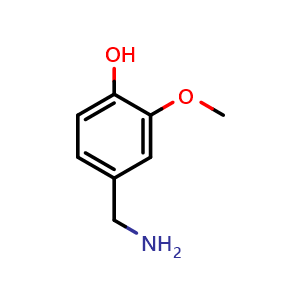 Chemical structure of Vanillylamine , CAS 1196-92-5, AChemBlock X208855