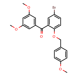 Chemical structure of (5-Bromo-2-((4-methoxybenzyl)Oxy)Phenyl)(3,5-Dimethoxyphenyl)methanone , CAS 1632406-53-1, AChemBlock X208900