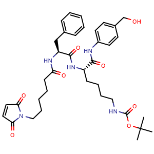 Chemical structure of Mc-Phe-Lys(Boc)-PAB , CAS 756487-18-0, AChemBlock X208950