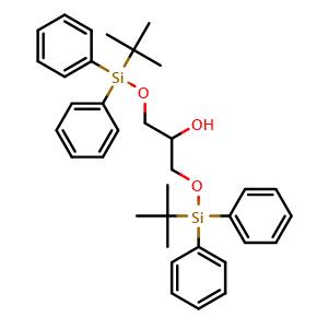 Chemical structure of 1,3-di-O-tert-butyldiphenylsilylglycerol , CAS 1096143-75-7, AChemBlock X208990
