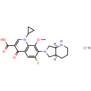 1-Cyclopropyl-6-fluoro-1,4-dihydro-8-methoxy-7-[(4aS,7aS)-octahydro-6H-pyrrolo[3,4-b]pyridin-6-yl]-4-oxo-3-quinolinecarboxylic acid hydrochloride (1:1)