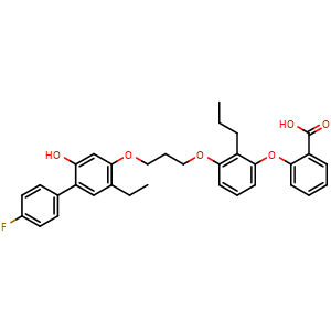 Chemical structure of LY-293111(Etalocib) , CAS 161172-51-6, AChemBlock X209023