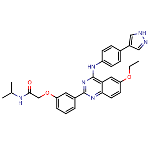 2-(3-(4-((4-(1H-pyrazol-4-yl)phenyl)amino)-6-ethoxyquinazolin-2-yl)phenoxy)-N-isopropylacetamide