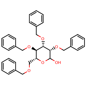 Chemical structure of 2,3,4,6-Tetra-O-benzyl-D-mannopyranoside , CAS 61330-61-8, AChemBlock X209051