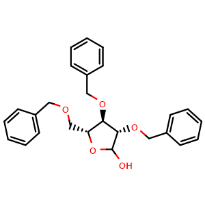 Chemical structure of 2,3,5-Tri-O-benzyl-D-arabinofuranose , CAS 37776-25-3, AChemBlock X209052