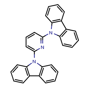 Chemical structure of 2,6-Bis(carbazol-9-yl)pyridine , CAS 168127-49-9, AChemBlock X209061