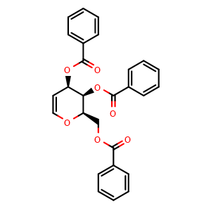 Chemical structure of 3,4,6-Tri-O-benzoyl-D-galactal , CAS 34948-79-3, AChemBlock X209105