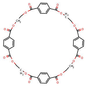 Chemical structure of 3,6,13,16,23,26,33,36-Octaoxapentacyclo[36.2.2.28,11.218,21.228,31]octatetraconta-8,10,18,20,28,30,38,40,41,43,45,47-dodecaene-2,7,12,17,22,27,32,37-octone , CAS 16104-96-4, AChemBlock X209113