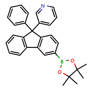 Chemical structure of 3-[9-Phenyl-3-(4,4,5,5-tetramethyl-1,3,2-dioxaborolan-2-yl)-9H-fluoren-9-yl]pyridine , CAS 2230217-01-1, AChemBlock X209128